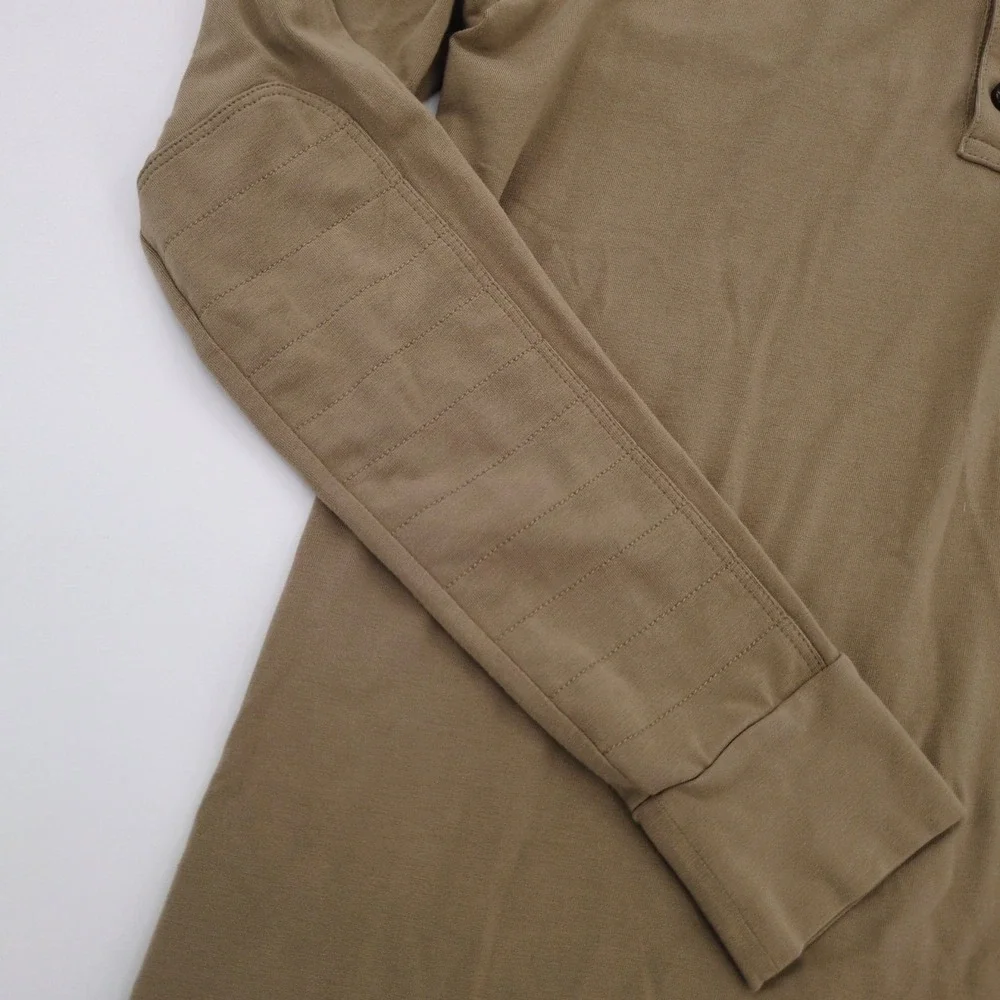 Polo Golf Ralph Lauren 1/4 Snap Zip Pullover Elbow Patches Brown Mens Small‎ EUC